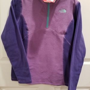 North Face Girls 1/4 zip Fleece Pullover SZ Lg